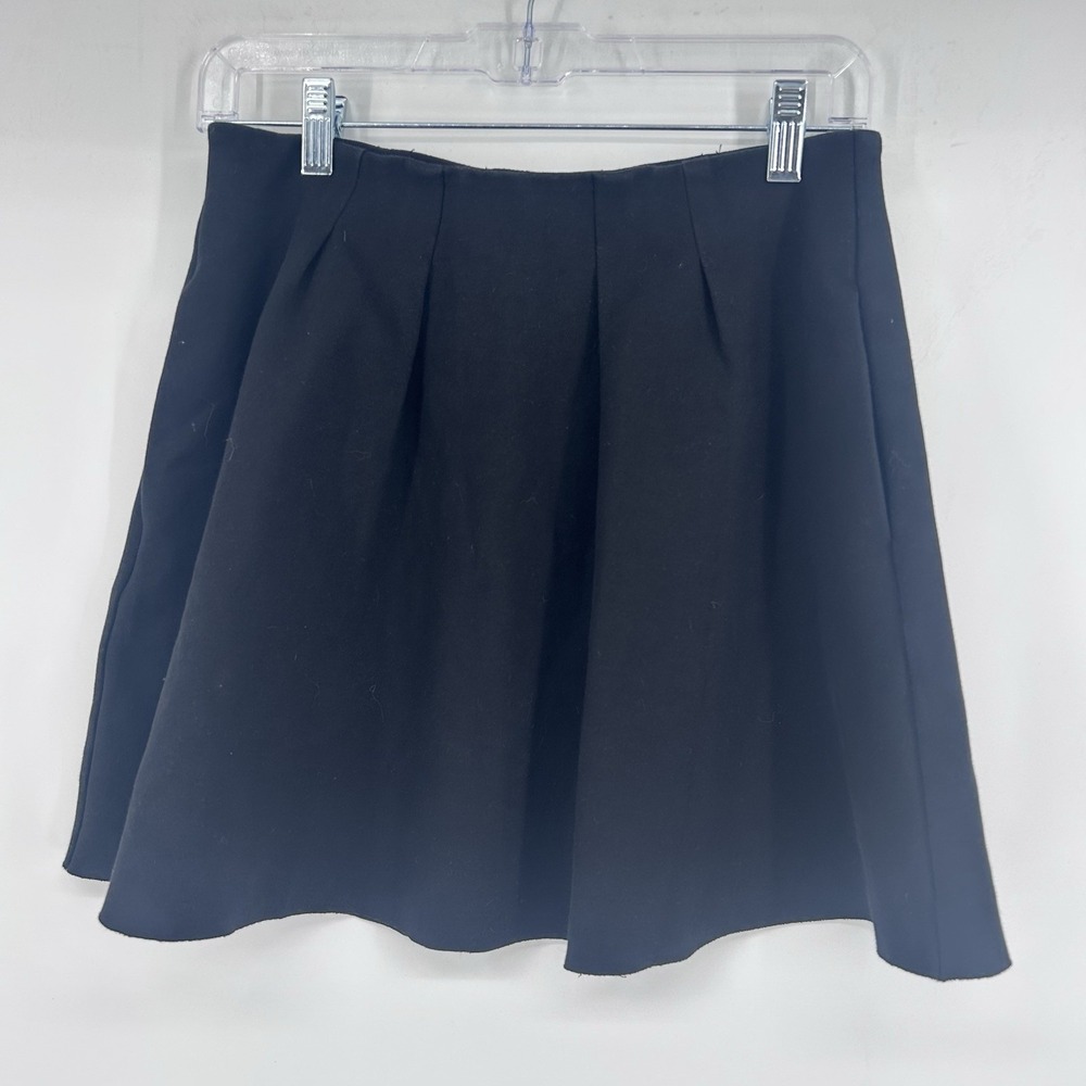 Madewell Black White A Line Pleated Front Casual Academia Mini Skirt 0 (27x16)